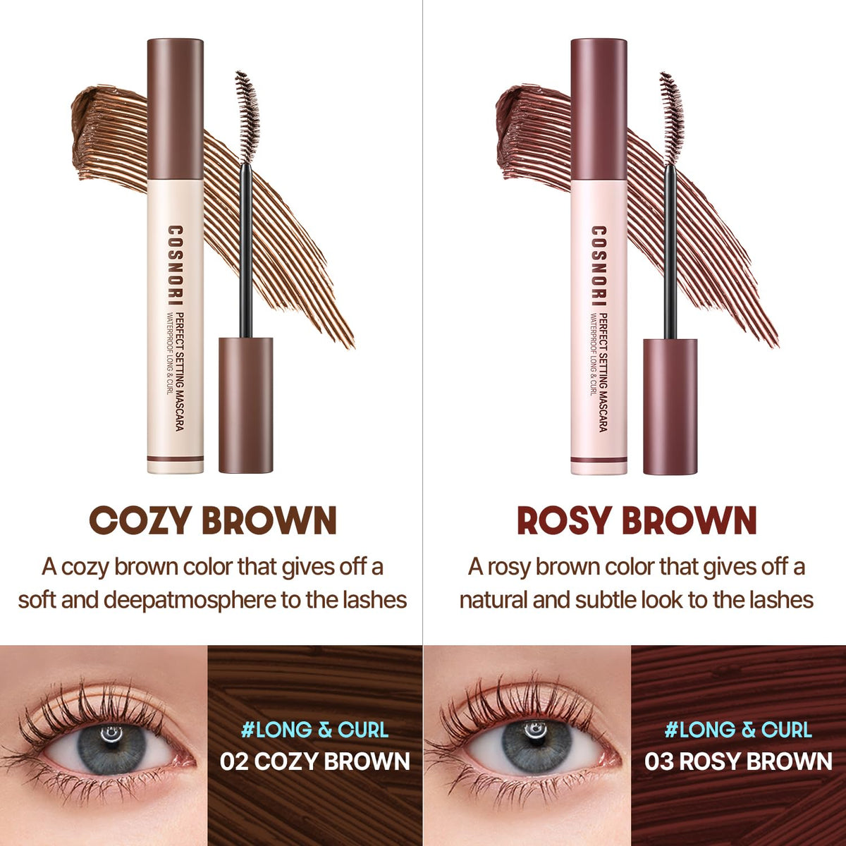 COSNORI Perfect Setting Waterproof Mascara Long & Curl