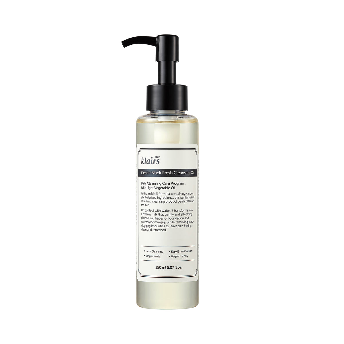 Klairs Gentle Black Fresh Cleansing Oil Beauty Dear Klairs 150ml