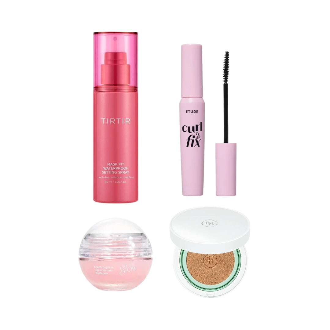a group of makeup products