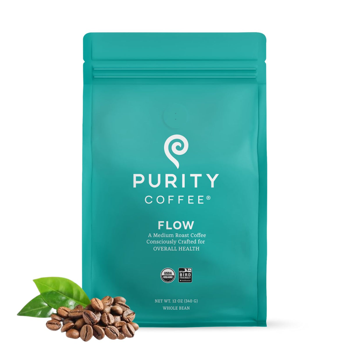Purity Coffee Organic Mold Free Medium Roast Whole Bean Coffee