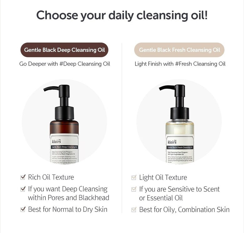 Klairs Gentle Black Fresh Cleansing Oil Beauty Dear Klairs   