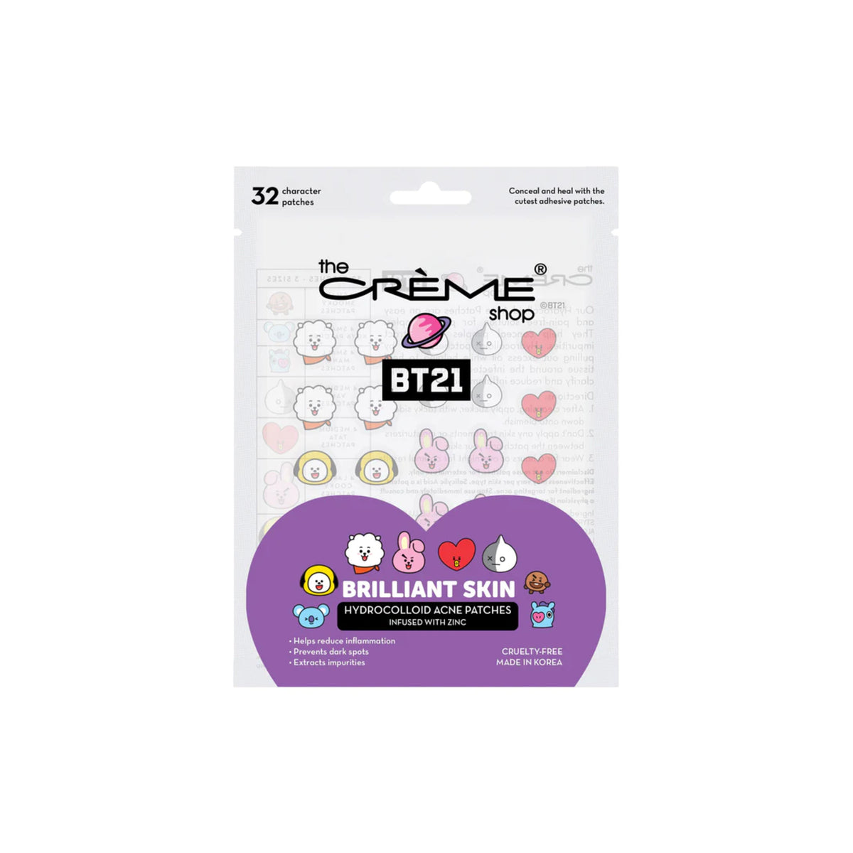 The Creme Shop BT21 Brilliant Skin Hydrocolloid Acne Patches Beauty The Creme Shop   